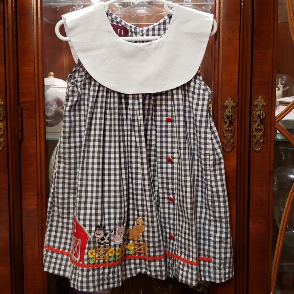 Farm Friends Embroidered Dress 3T